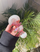 Load image into Gallery viewer, Bubble Gum Pink Fumed Glow In The Dark Glass Pipe
