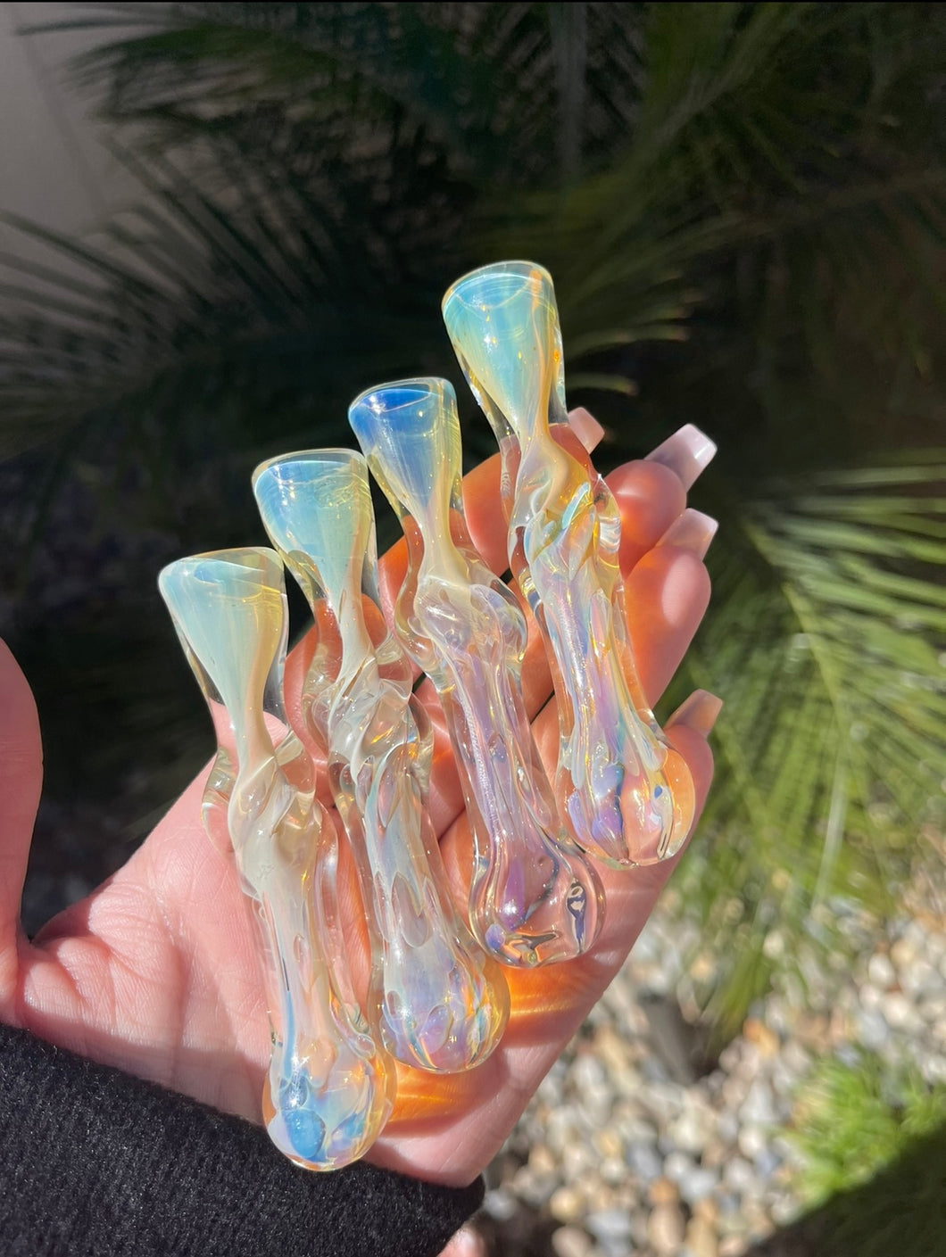 Iridescent Twisted One Hitter Glass Pipe