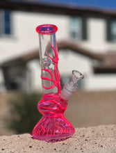 Load image into Gallery viewer, Hot Pink Glow in the Dark Glass Bong
