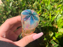 Load image into Gallery viewer, Gold Fumed Color Changing Double Bowl Glass Pipe
